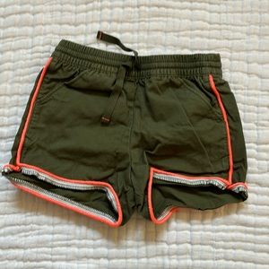 Cat and Jack green with hot pink/ orange piping short, 3T